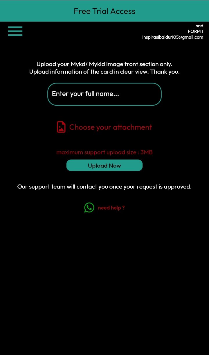 free trial form inspirasi baiduri